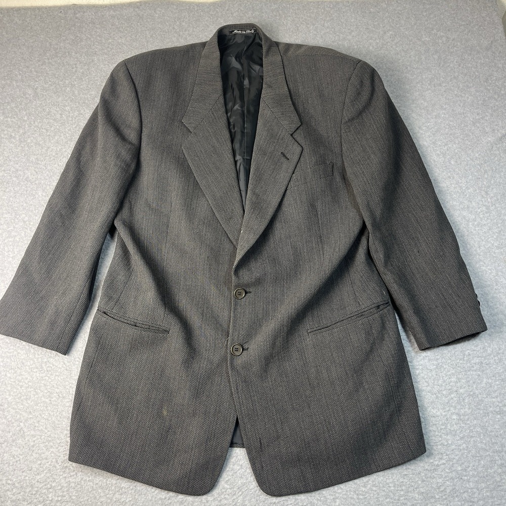 Giorgio Armani Le Collezioni Suit Jacket Mens 44 Herringbone Made in Italy Blaze